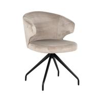 Richmond Draaibare Eetkamerstoel 'Milly' Velvet, kleur Khaki - thumbnail