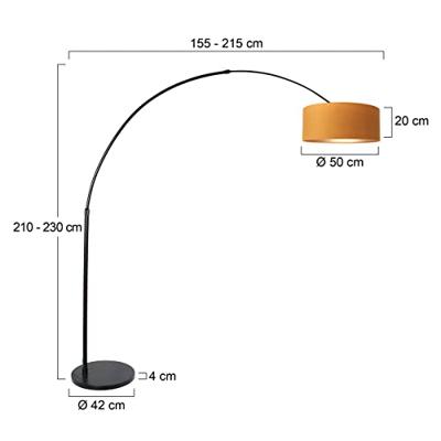 Steinhauer Vloerlamp Sparkled light 8129 zwart kap gouden velours Steinhauer Vloerlamp Sparkled light 8129 zwart kap gouden velours