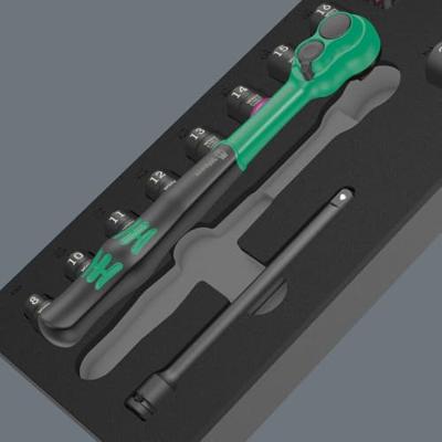 Wera 9724 Schuimstof Inzetstuk | inclusief Zyklop Comfort ratelset 1 | 3/8" | 16-delig - 05150114001