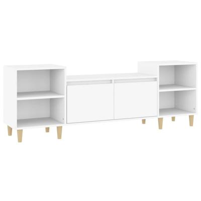 Tv-meubel 160x35x55 cm bewerkt hout wit