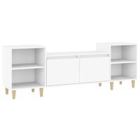 Tv-meubel 160x35x55 cm bewerkt hout wit - thumbnail