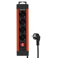 REV 0014412613 Stekkerdoos met schakelaar 4-voudig Koper, Zwart Randaarde stekker 1 stuk(s) - thumbnail