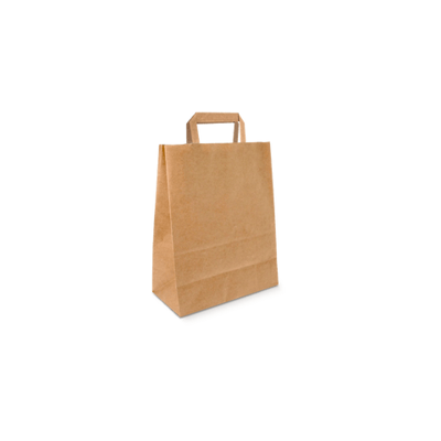 Papieren tasjes Klein kraft 22+10x28cm gerecycled