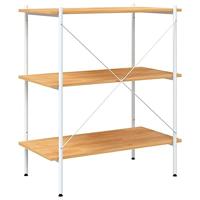 VidaXL Opbergrek 3-laags 80x40x92 cm wit en eikenkleurig - thumbnail