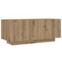 Tv-meubel 100x35x40 cm bewerkt hout artisanaal eikenkleurig - thumbnail