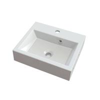 Wastafel Sapho Orinoko Rechthoekig 42x10x36 cm Cast Marble Wit - thumbnail