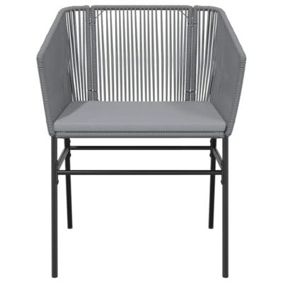 7-delige Tuinset met kussens poly rattan glas grijs - thumbnail