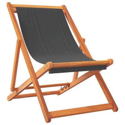 Strandstoelen 2 st inklapbaar stof grijs Strandstoelen 2 st inklapbaar stof grijs