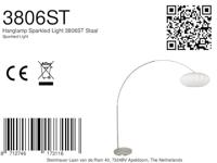 Steinhauer BooglampSparkled Light metaal met witte kap - 3806ST - thumbnail