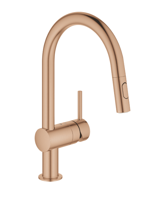 Keukenmengkraan GROHE Minta C-Uitloop Uittrekbare Dual Spray Warm Sunset Geborsteld - thumbnail