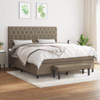 Boxspring met matras stof taupe 160x200 cm - thumbnail