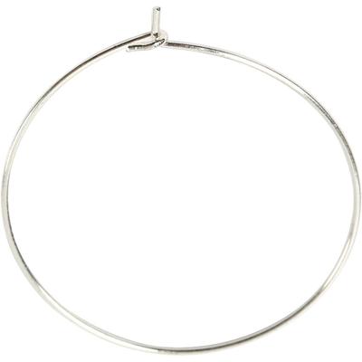 Creativ Company Oorbel, d 30 mm, verzilverd, 6 stuk/ 1 doos