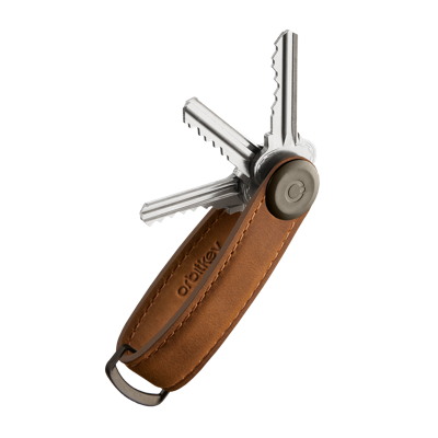Orbitkey 2.0 Kastanje bruin leer