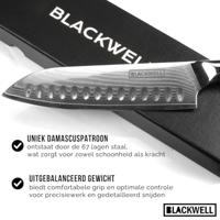 Blackwell Santokumes Japanse stijl - 67 lagen damaststaal - VG10 - 19 cm - thumbnail