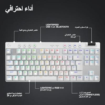 Logitech G Pro X TKL toetsenbord Draadloos Wit - GL Tactile