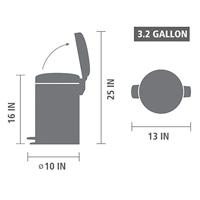 Brabantia NewIcon Pedaalemmer 12 Liter Wit - thumbnail