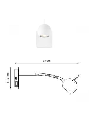 Moderne LED Wandspot Bollo - Wit - 11.5/11.5/35cm - Dimbaar - plafonniere gemaakt van metaal - inclusief LED lichtbron - GU10 fitting - 5W - 390lm - 3000K - warm wit licht Moderne LED Wandspot Bollo - Wit - 11.5/11.5/35cm - Dimbaar - plafonniere gemaakt van metaal - inclusief LED lichtbron - GU10 fitting - 5W - 390lm - 3000K - warm wit licht