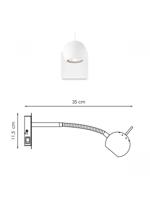 Light depot - LED opbouwspot Bollo flex - 35 cm - wit - Outlet - thumbnail