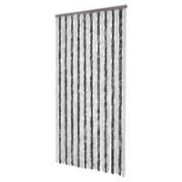 VidaXL Vliegengordijn 100x220 cm chenille grijs en wit - thumbnail