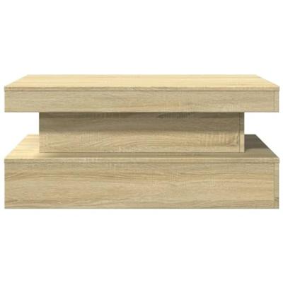 Salontafel met LED-verlichting 90x50x40 cm sonoma eikenkleurig