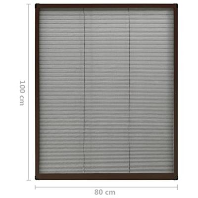 VidaXL Raamhor plissé 80x100 cm aluminium bruin