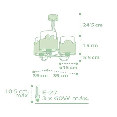 Dalber 3-lichts hanglampSweet Love Green - 61717H