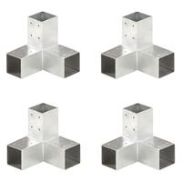 VidaXL Paalverbindingen 4 st y-vorm 71x71 mm gegalvaniseerd metaal - thumbnail
