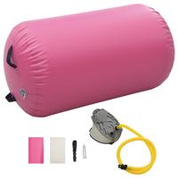 VidaXL Gymnastiekrol met pomp opblaasbaar 100x60 cm pvc roze - thumbnail
