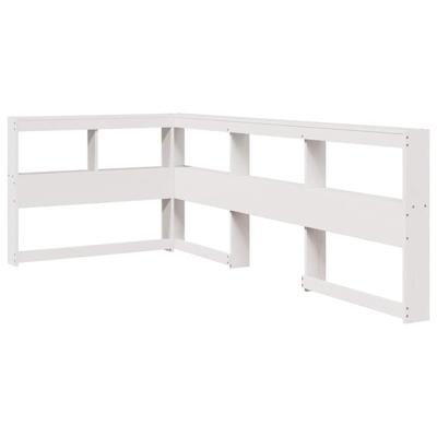Bed met boekenkast zonder matras grenenhout wit 150x200 cm