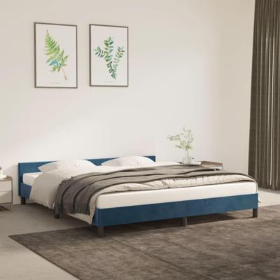 Bedframe zonder matras 180x200 cm fluweel donkerblauw