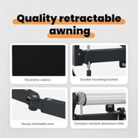 VidaXL Inklapbaar zonnescherm zwart 350 x 250 cm stof en aluminium - thumbnail