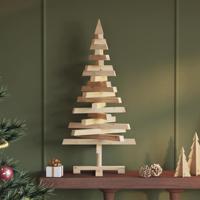 Kerstbomen met standaard Naturel 90 cm Massief grenenhout - thumbnail