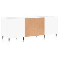 Platenkast 121x38x48 cm bewerkt hout wit - thumbnail