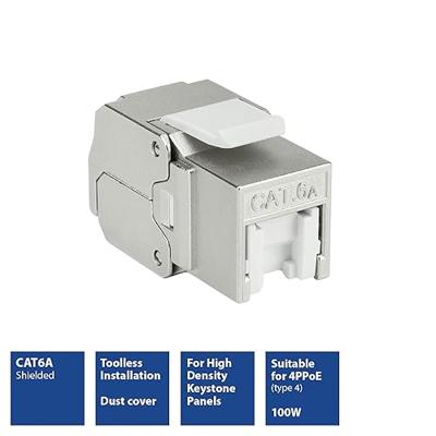 ACT Keystone Jack RJ45 CAT6A Shielded toolless met shutter