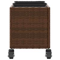 VidaXL Plantenbakken met wielen 2 st 107x32x38 cm poly rattan bruin - thumbnail