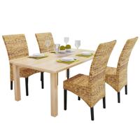 Eetkamerstoelen 2 st abaca en massief mangohout - thumbnail