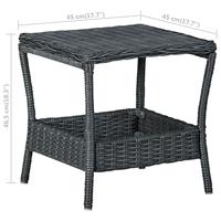 Tuintafel 45x45x46,5 cm poly rattan donkergrijs - thumbnail