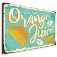 Schilderij - reclame uiting, Orange Juice, Retro Bord, Premium Print - thumbnail