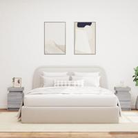 Nachtkastjes met LED 2 st 35x39x55 cm grijs sonoma eikenkleurig - thumbnail