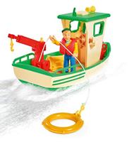 Simba Brandweerman Sam - Charlie's vissersboot met figuur speelgoedvoertuig - thumbnail
