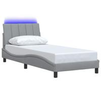 Bedframe zonder matras 90x190 cm stof lichtgrijs - thumbnail