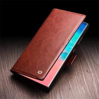 Qialino Samsung Galaxy S25 Ultra hoesje - Leren bookcase - Zwart - thumbnail