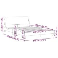 Bedframe met hoofdeinde fluweel donkergrijs 140x190 cm - thumbnail