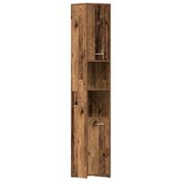 4-delige Badkamermeubelset bewerkt hout oud houtkleurig - thumbnail