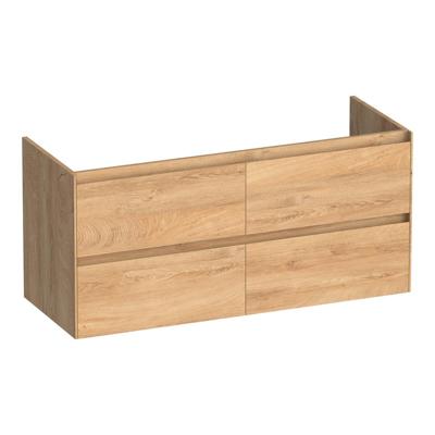 Brauer Inspire - Onderkast - 120 cm - met 4 Softclose Lades Greeploos en 2 Sifon Uitsparingen - Forest Tan