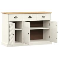 Dressoir met lades VIGO 113x40x75 cm massief grenenhout wit - thumbnail