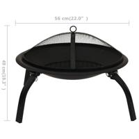 VidaXL Vuurschaal en barbecue 2-in-1 met pook 56x56x49 cm staal - thumbnail
