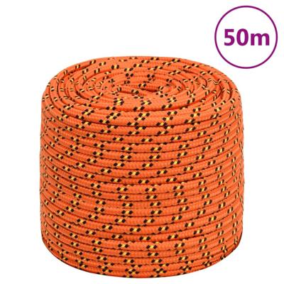 Boottouw 10 mm 50 m polypropyleen oranje Boottouw 10 mm 50 m polypropyleen oranje