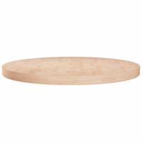 Tafelblad rond 80x4 cm onbehandeld massief eikenhout - thumbnail
