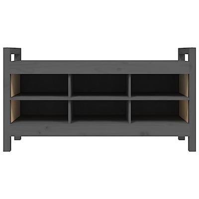 Halbankje 110x40x60 cm massief grenenhout grijs